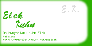 elek kuhn business card